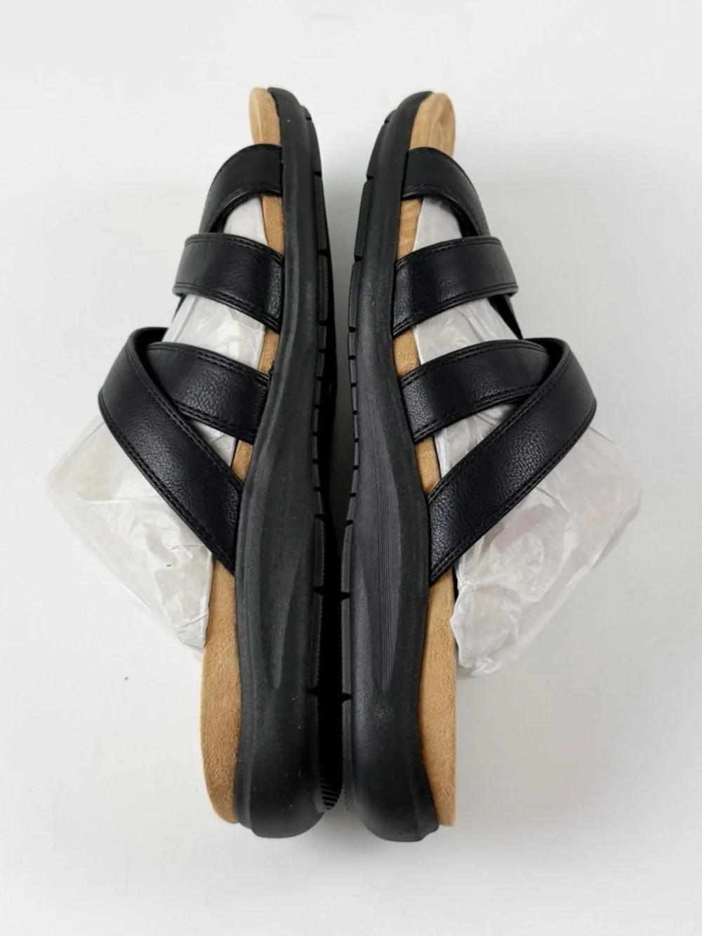 Easy Spirit Westly Strappy Slip-On Sandals Womens 10M Black Smooth NWT